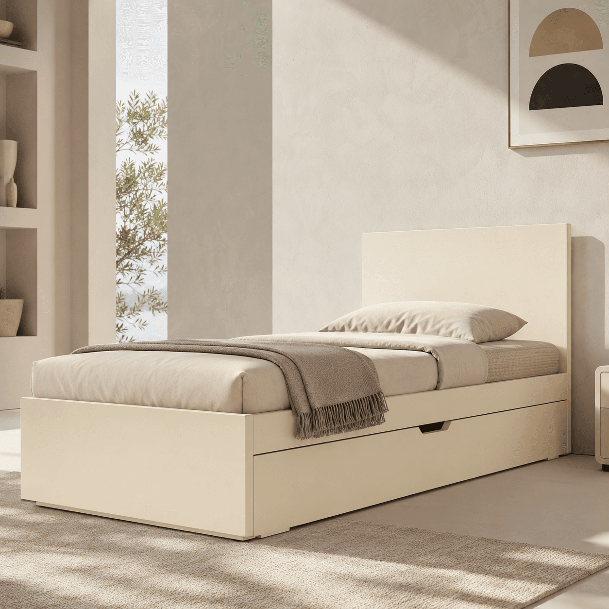 تخت خواب تک نفره کشودار مدل کارن سایز 120×200 - تصویر 1