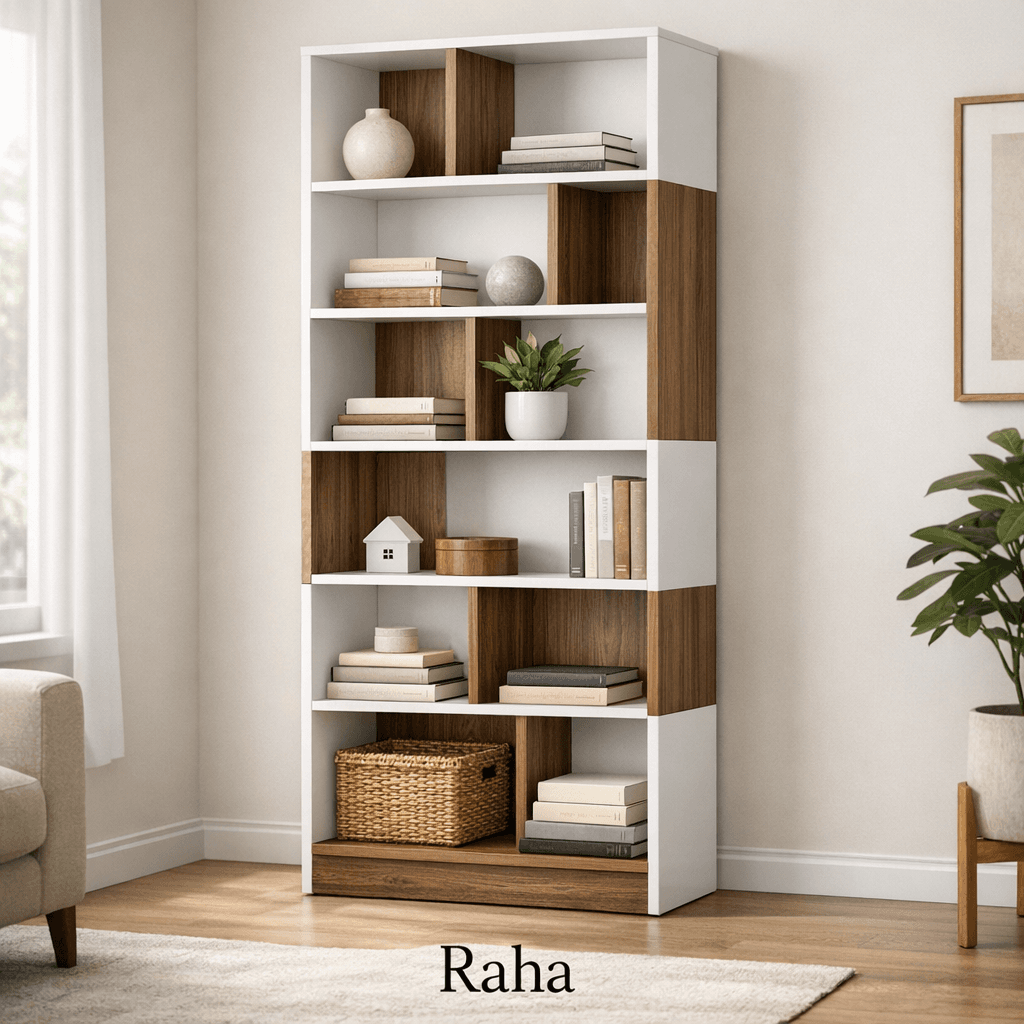 bookshelf-raha-mdf-white-walnut - تصویر 1