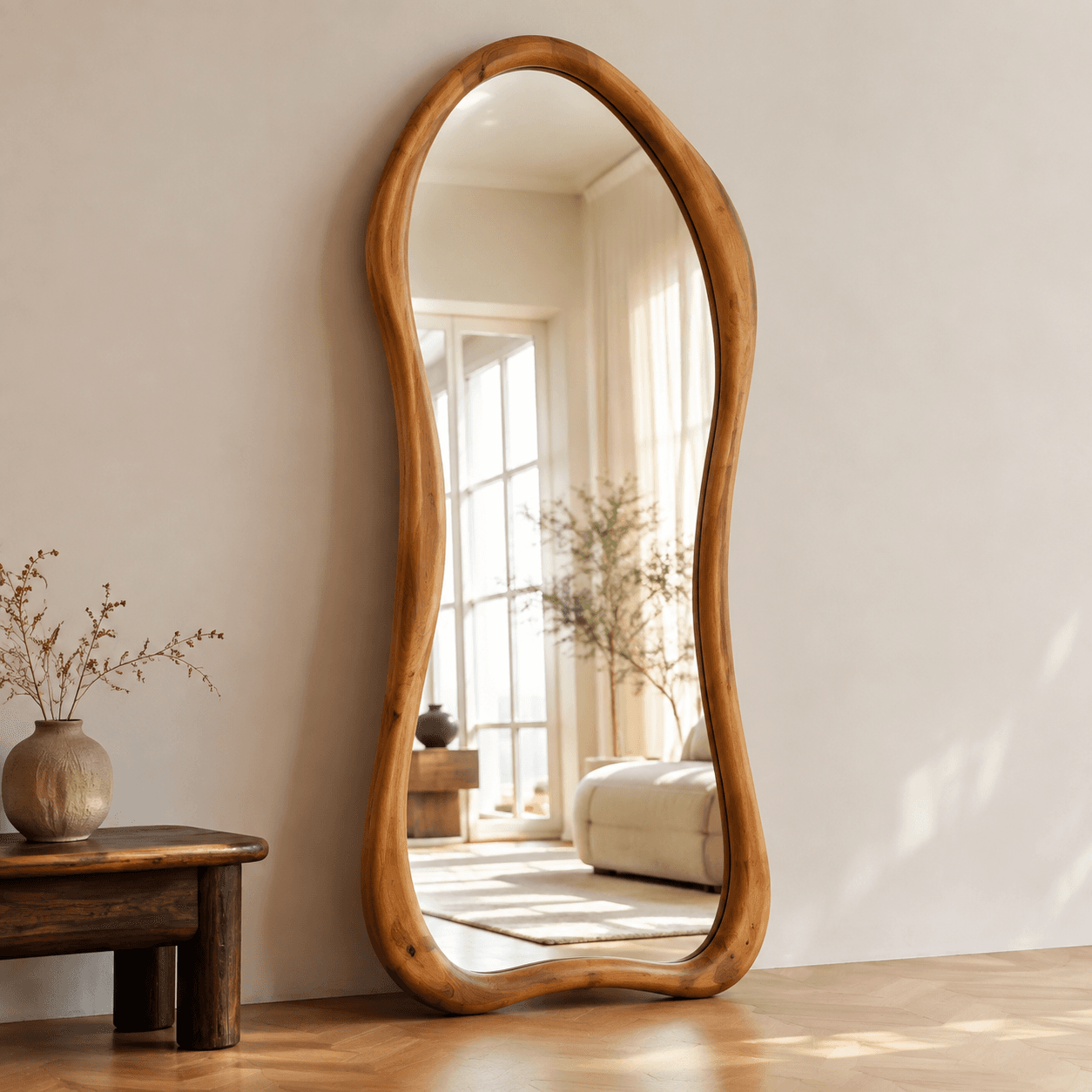 آینه قدی مدرن مدل R102 قاب چوب روس - تصویر 1
